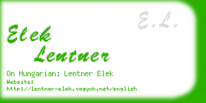 elek lentner business card
